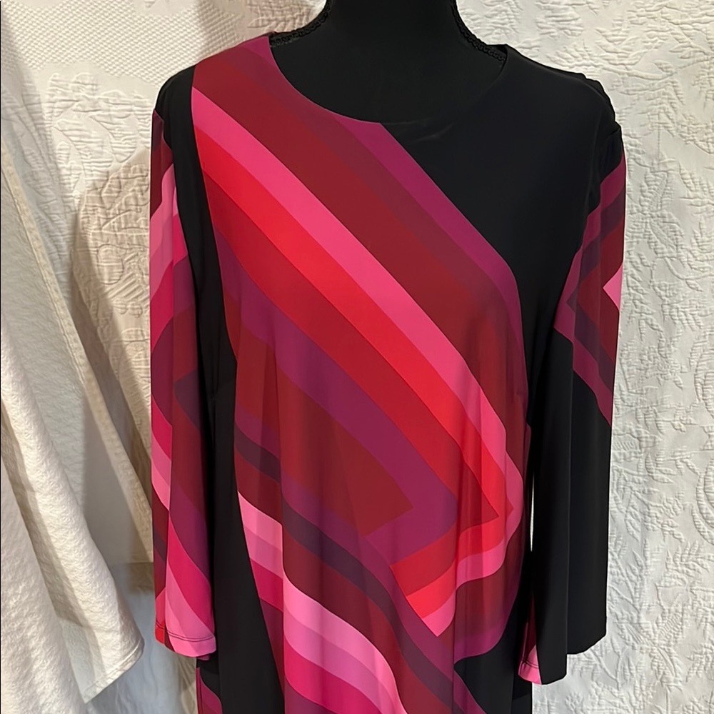 Trina Turk Pink and Black Geometric Dress, size 14 - Picture 2 of 12